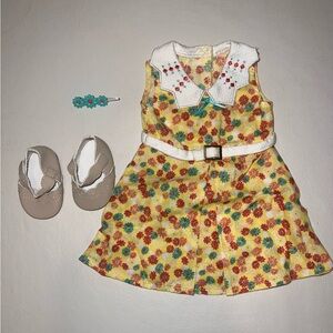 American Girl Yellow Floral Dress